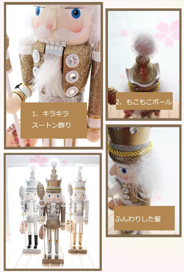 希少】アンティーク 木製 くるみ割り人形 ペア 特大 32cm 置物