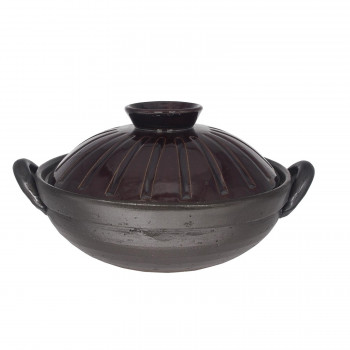 楽天市場】M8718 手造り土鍋 しのぎ飴釉8号鍋 萬古焼【メーカー直送