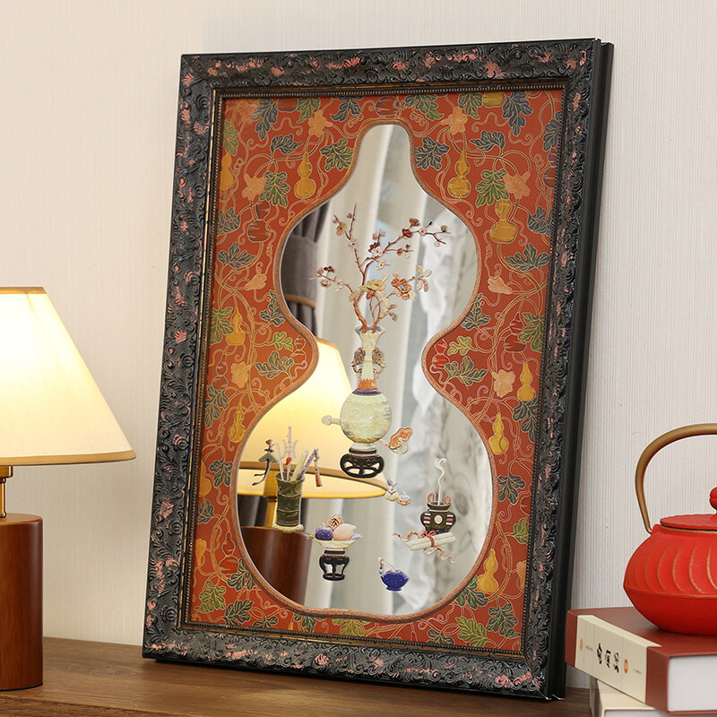 楽天市場】福寿 ウォールミラー 瓢箪 アートミラー 壁飾り 鏡 壁掛け鏡