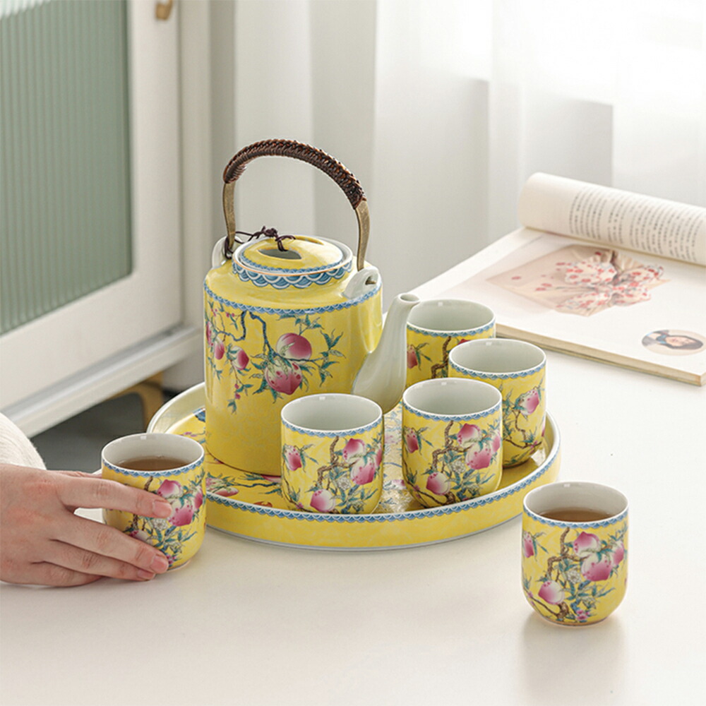 楽天市場】「みずみずしい桃の絵柄・九桃」丸 トレー お皿 円 丸皿