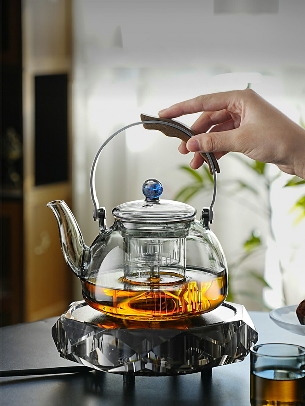 楽天市場】輝く星空 ガラスティーポット 透明 耐熱ガラス やかん