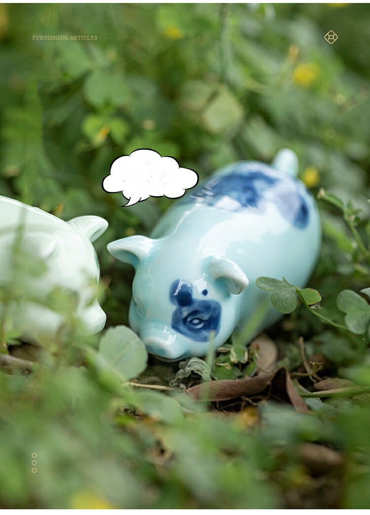 楽天市場】IwaiLoft こぶたの置物 豚 陶磁器 おしゃれ 手作り オブジェ