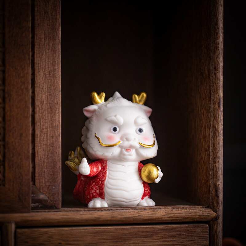 楽天市場】IwaiLoft 龍の置物 2024年 新年 竜縁起もの 陶磁器 青 風水