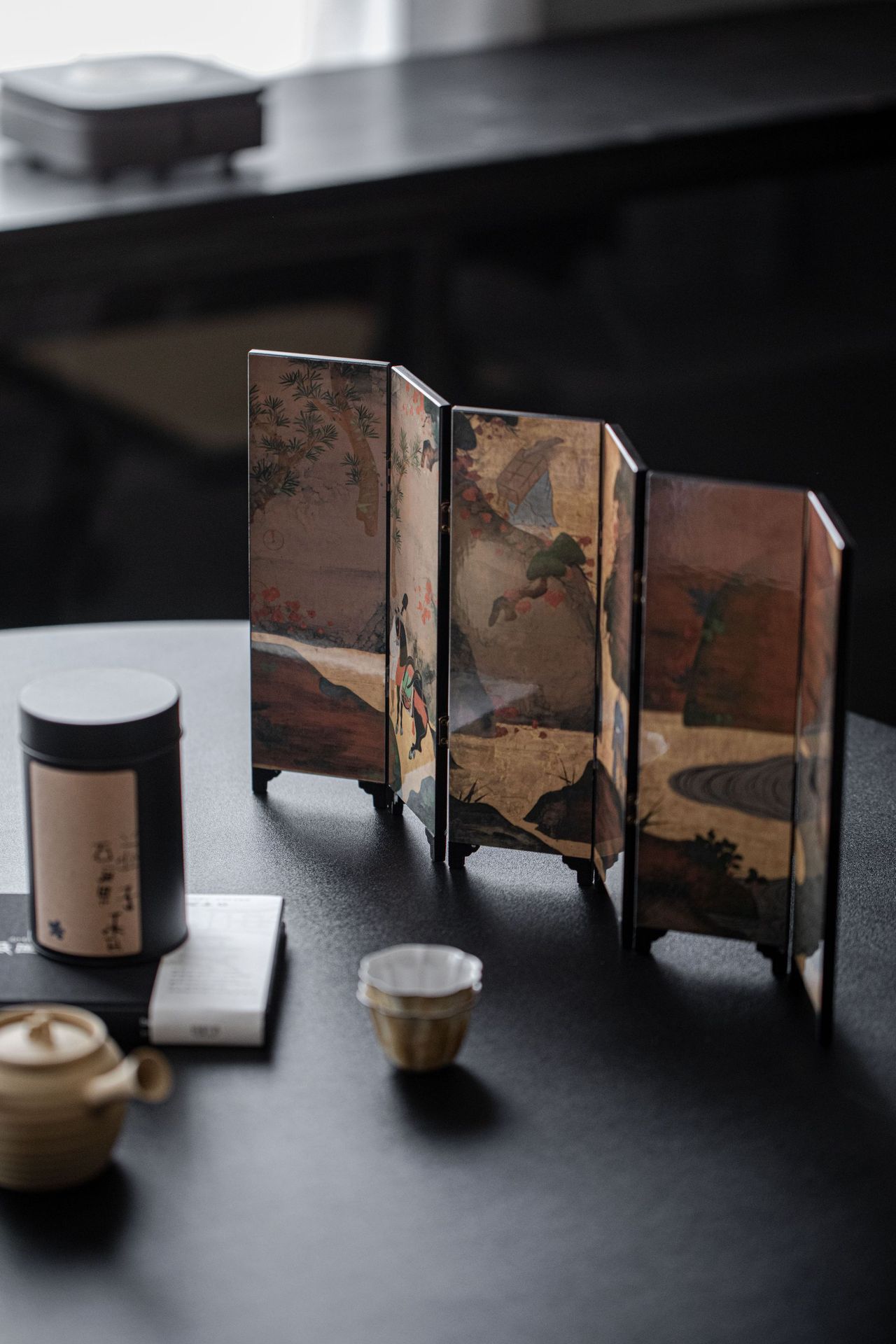 楽天市場】IwaiLoft Tea Art ミニ屏風 名画 屏風 6連 六曲 小さい 卓上