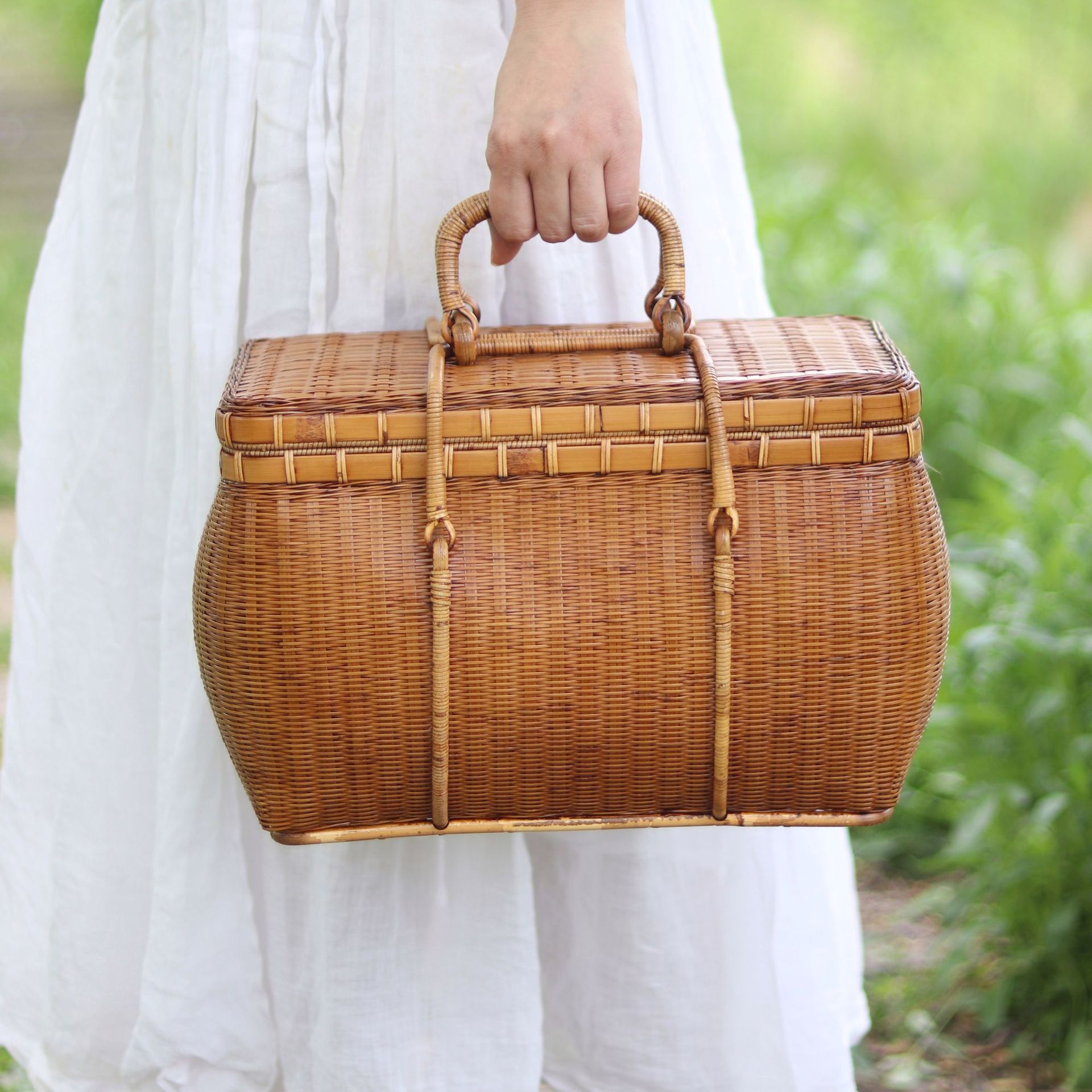 楽天市場】漆塗り ピクニック バスケット かごバッグ レディース 竹