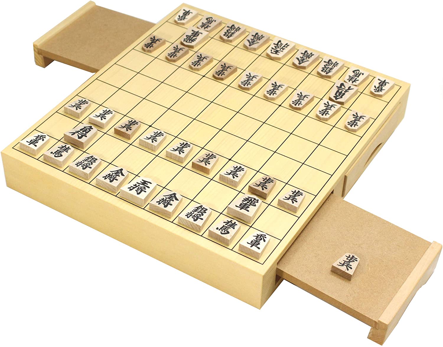 楽天市場】木製将棋盤セット 完全収納式将棋セット「名人PREMIUM