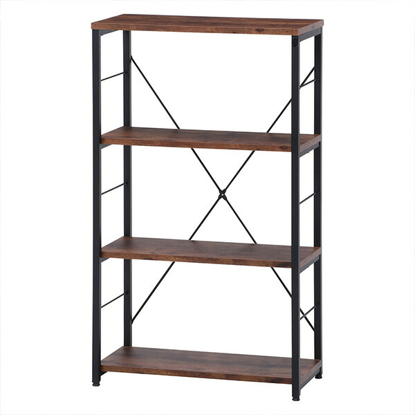 楽天市場】4段 ラック 60 木製 シェルフ 棚付き ヴィンテージ風