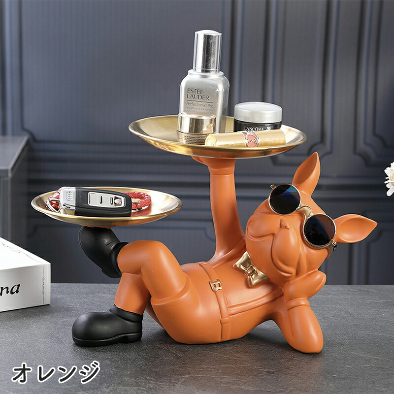 楽天市場】オブジェ ブルドッグ 収納 鍵置き トレイ 玄関 サングラス