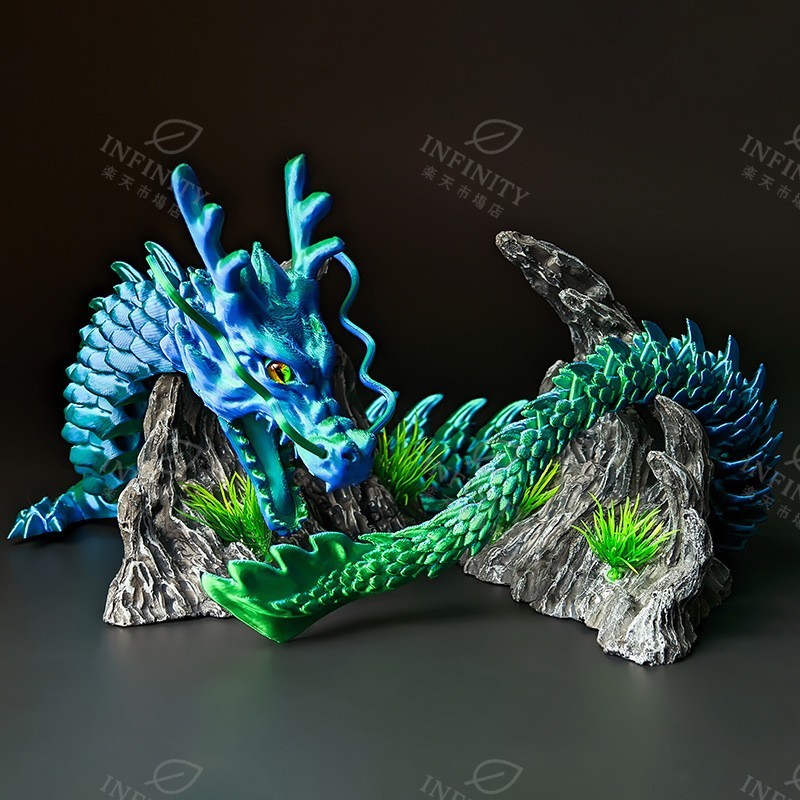 楽天市場】3Dプリント 中国龍 ドラゴン フィギュア 可動式 口が開く