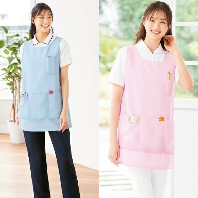 楽天市場】ノーアイロンラウンドエプロン(男女兼用)保育士 エプロン