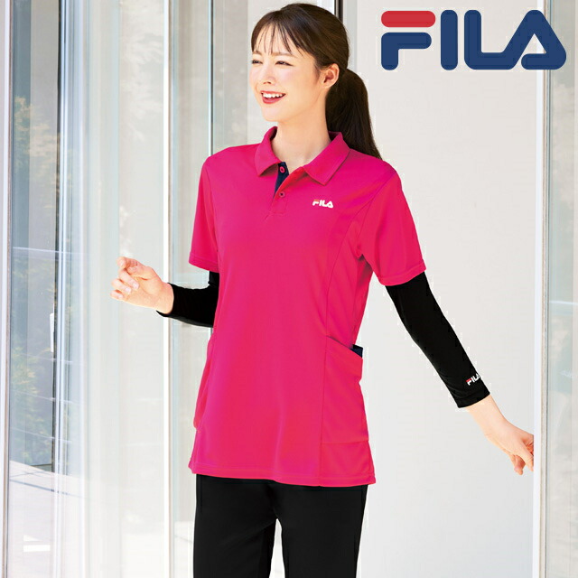 楽天市場】[FILA]配色レディースポロシャツ作業着 作業服 ポロシャツ