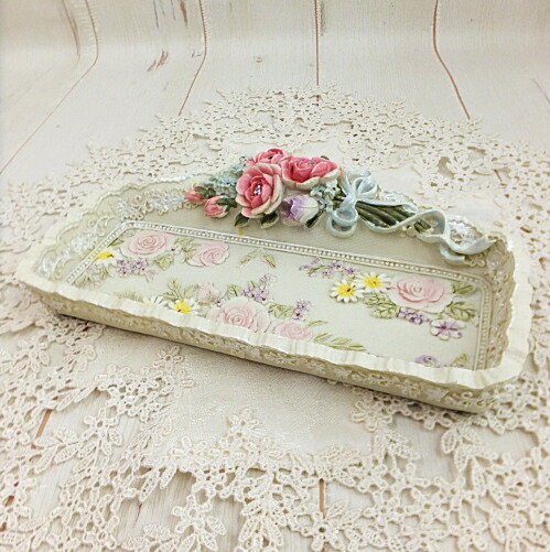 楽天市場】ローズブーケ トレー アイボリー【薔薇雑貨食器 ローズ雑貨