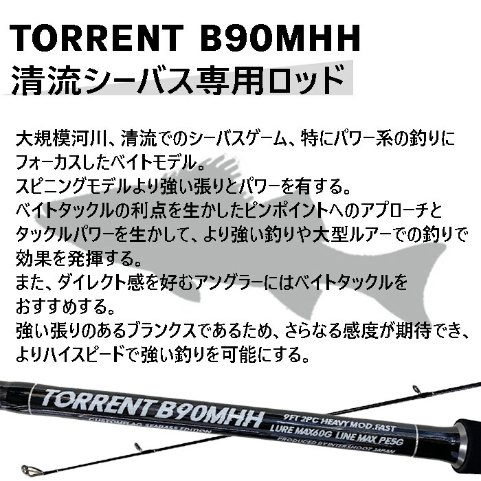 楽天市場】【受注生産】 TORRENT トラント B90MH/H ベイトロッド