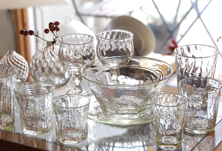 楽天市場】石川昌浩 吹きガラス 面取鉢（大）Lサイズ石川硝子工藝舎