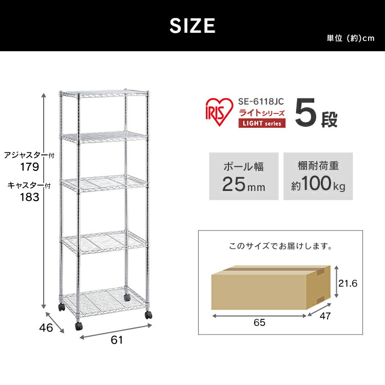 楽天市場】【公式】スチールラック 5段 幅60 奥行46 ラック おしゃれ