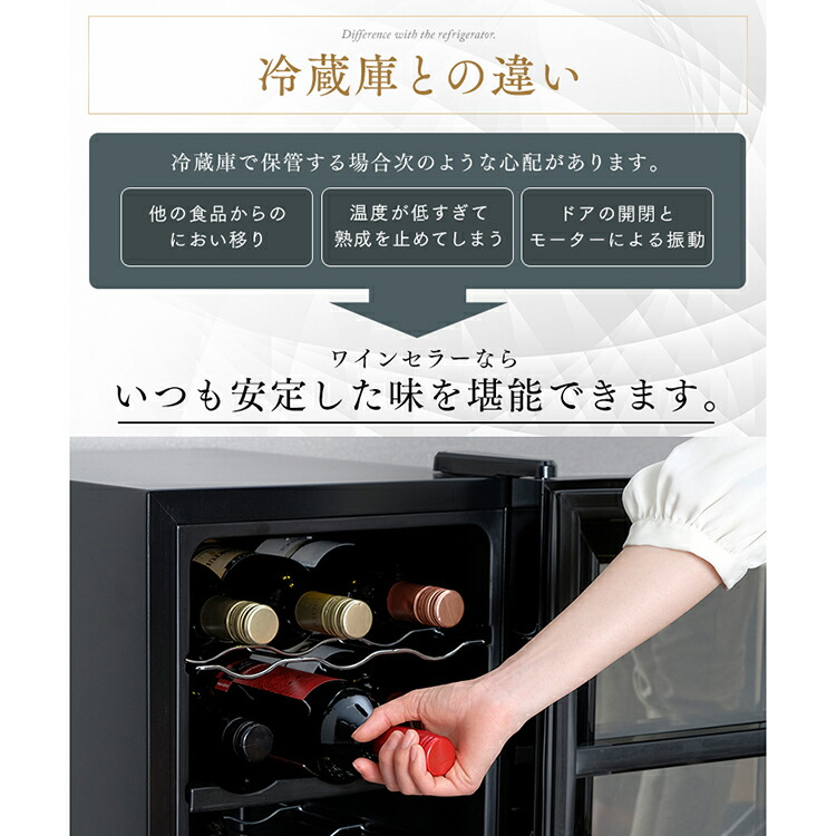 楽天市場】ペルチェ式ワインセラー 50L ブラック IWC-P182A-B 送料