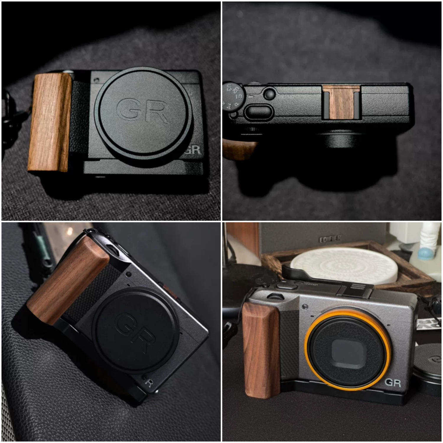 楽天市場】RICOH GR3 GRIIIX 専用 ハンドグリップメタル 檀木材
