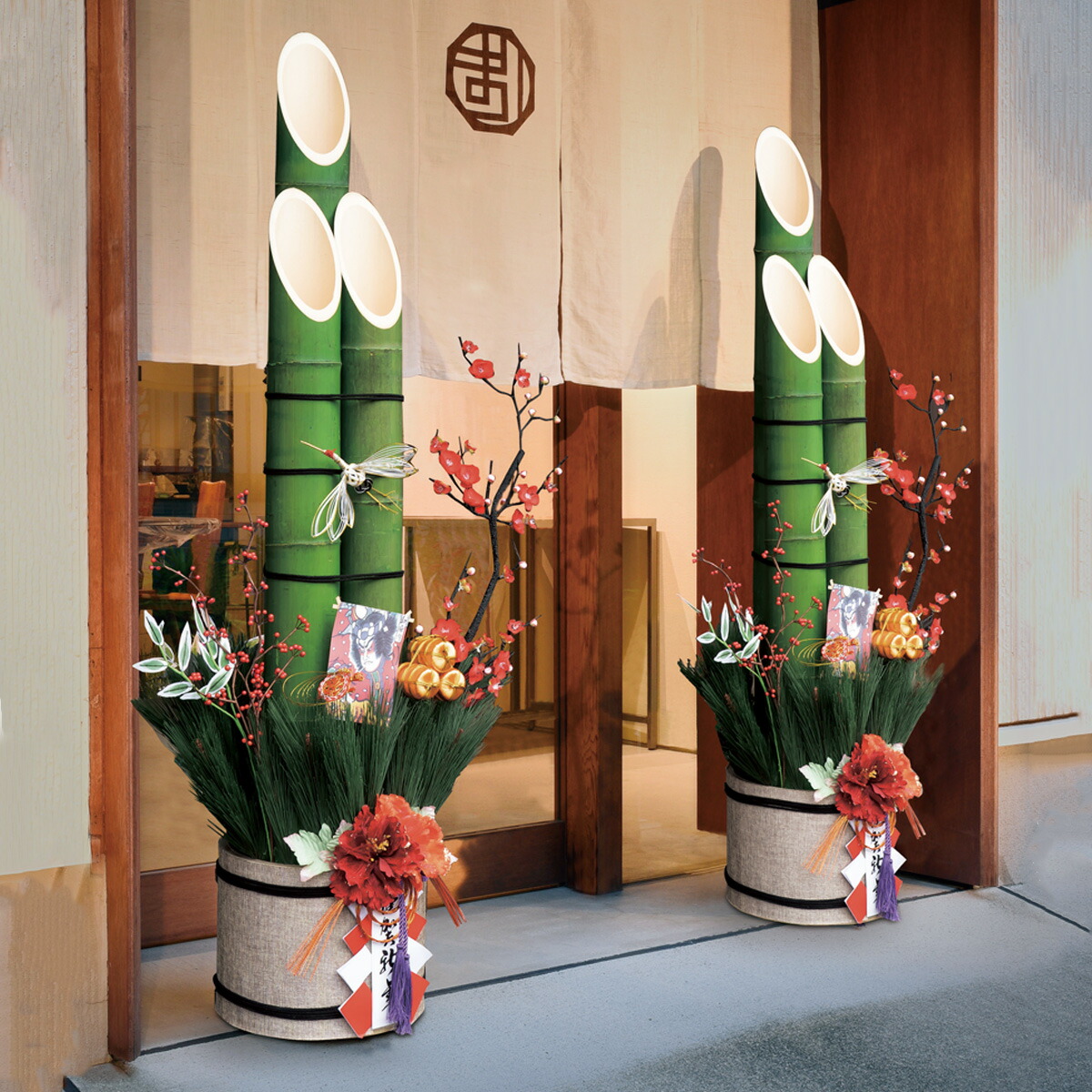 楽天市場】【天然竹使用】牡丹竹門松 高さ90cm 1台送料無料 門松 正月