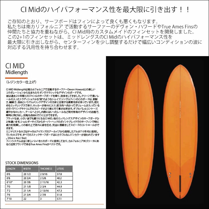 CI MID右サイドのみサイドフィン(3.6インチ) CI MID右サイドのみサイド