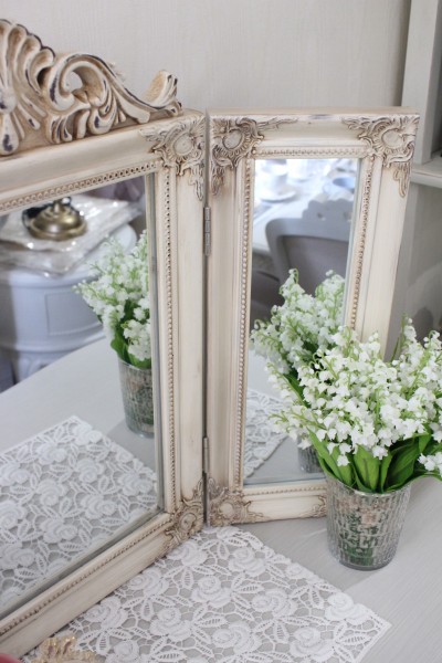 楽天市場】三面鏡 スタンドミラー ミラー ホワイト 置き型 鏡 卓上