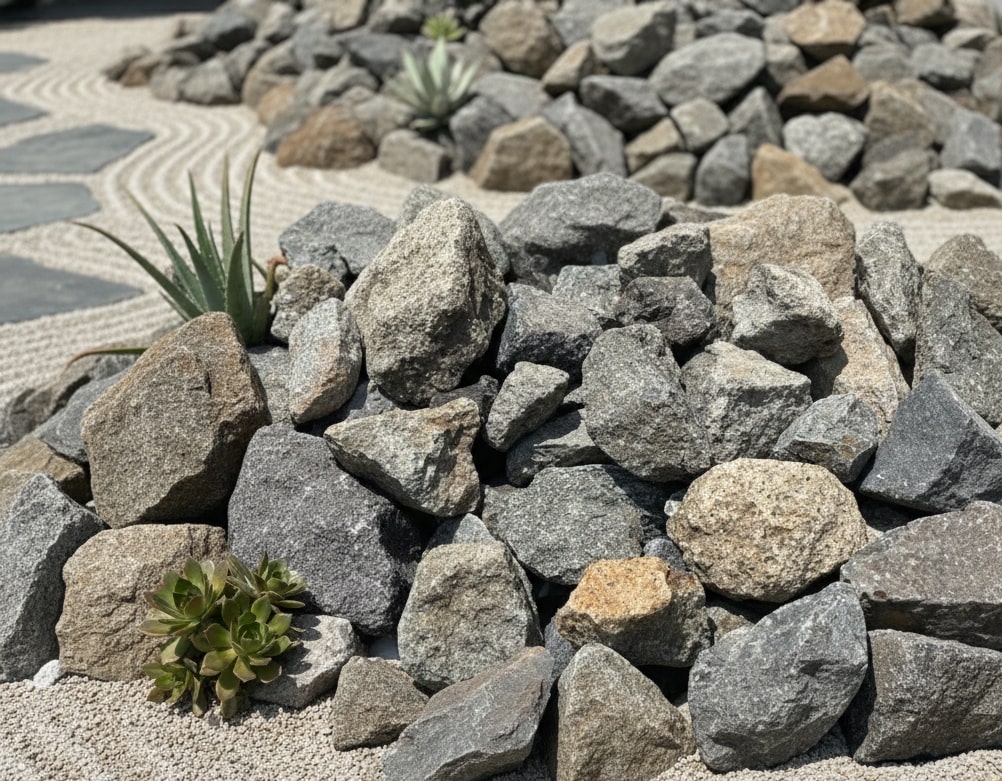 楽天市場】庭石 ロックガーデン 割栗石 本州石 200kg 大量 自然石