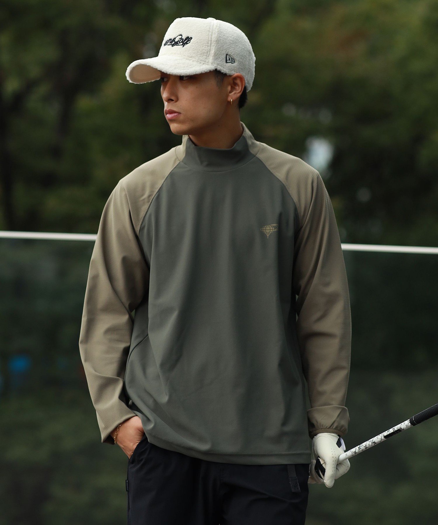 BEAMS GOLF｜ORANGE LABEL / 異素材 ラグラン モックネックシャツ