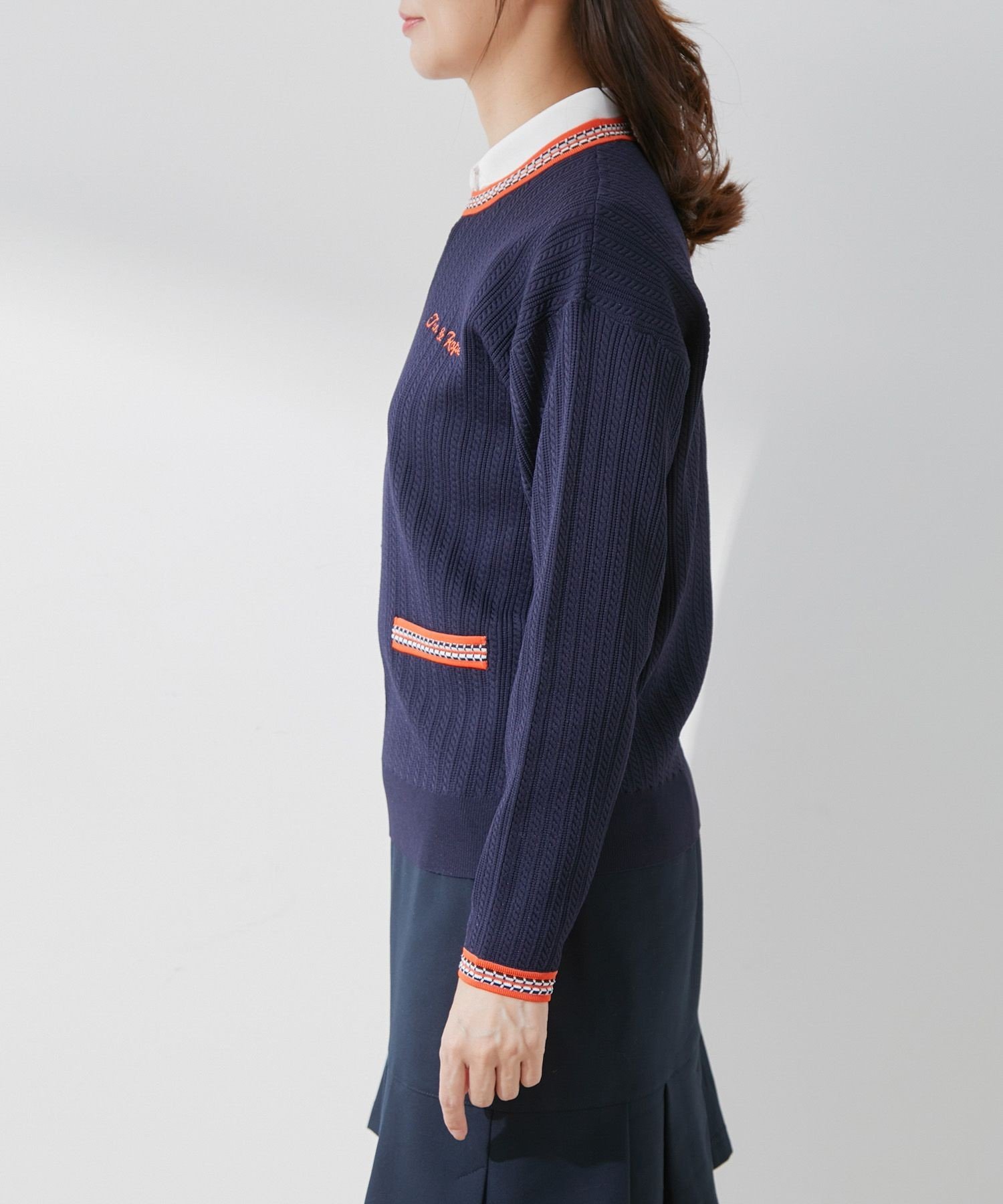 JUN&ROPE'｜ミニケーブル柄プレート使い長袖プルオーバー | Rakuten