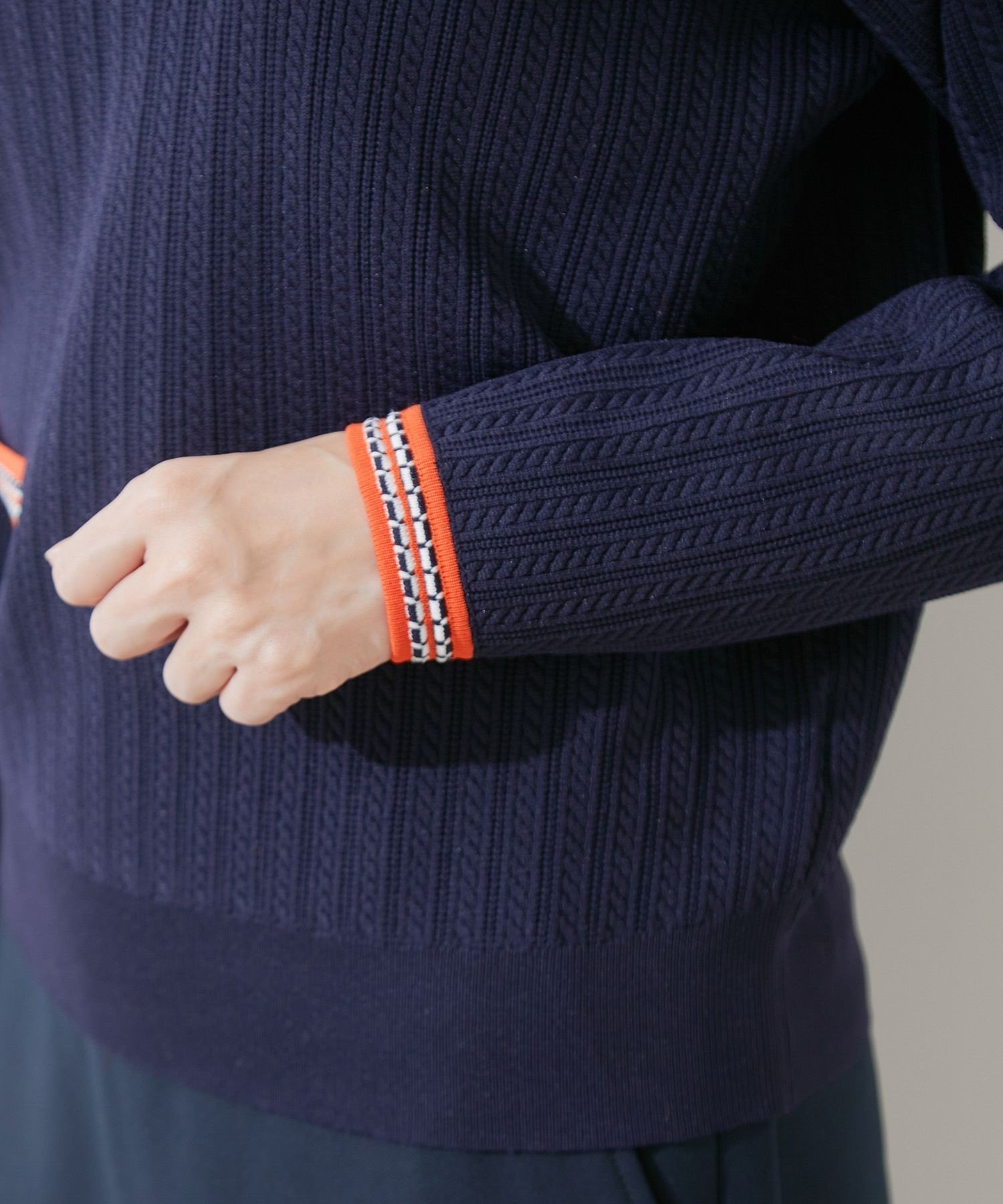 JUN&ROPE'｜ミニケーブル柄プレート使い長袖プルオーバー | Rakuten