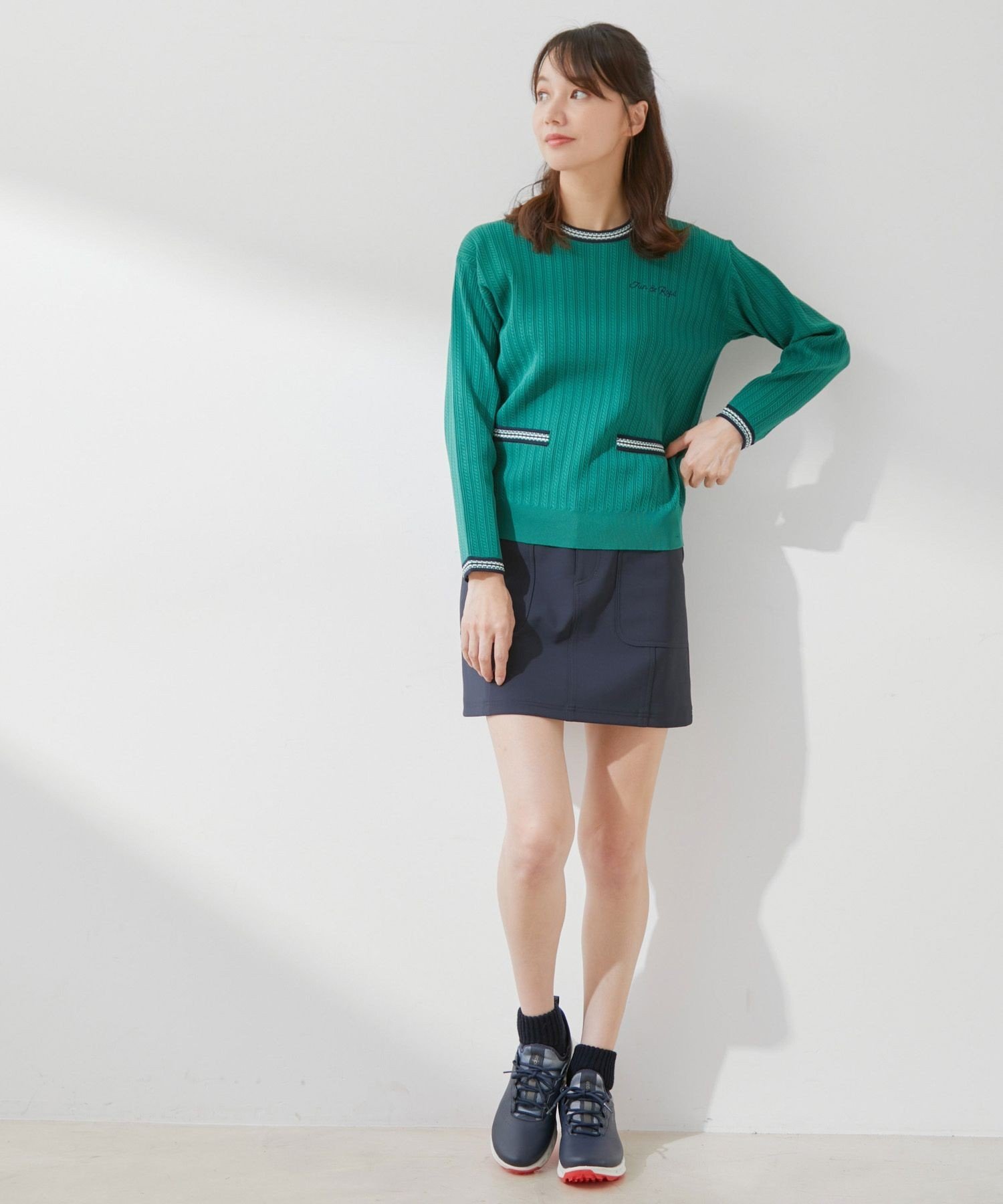 JUN&ROPE'｜ミニケーブル柄プレート使い長袖プルオーバー | Rakuten