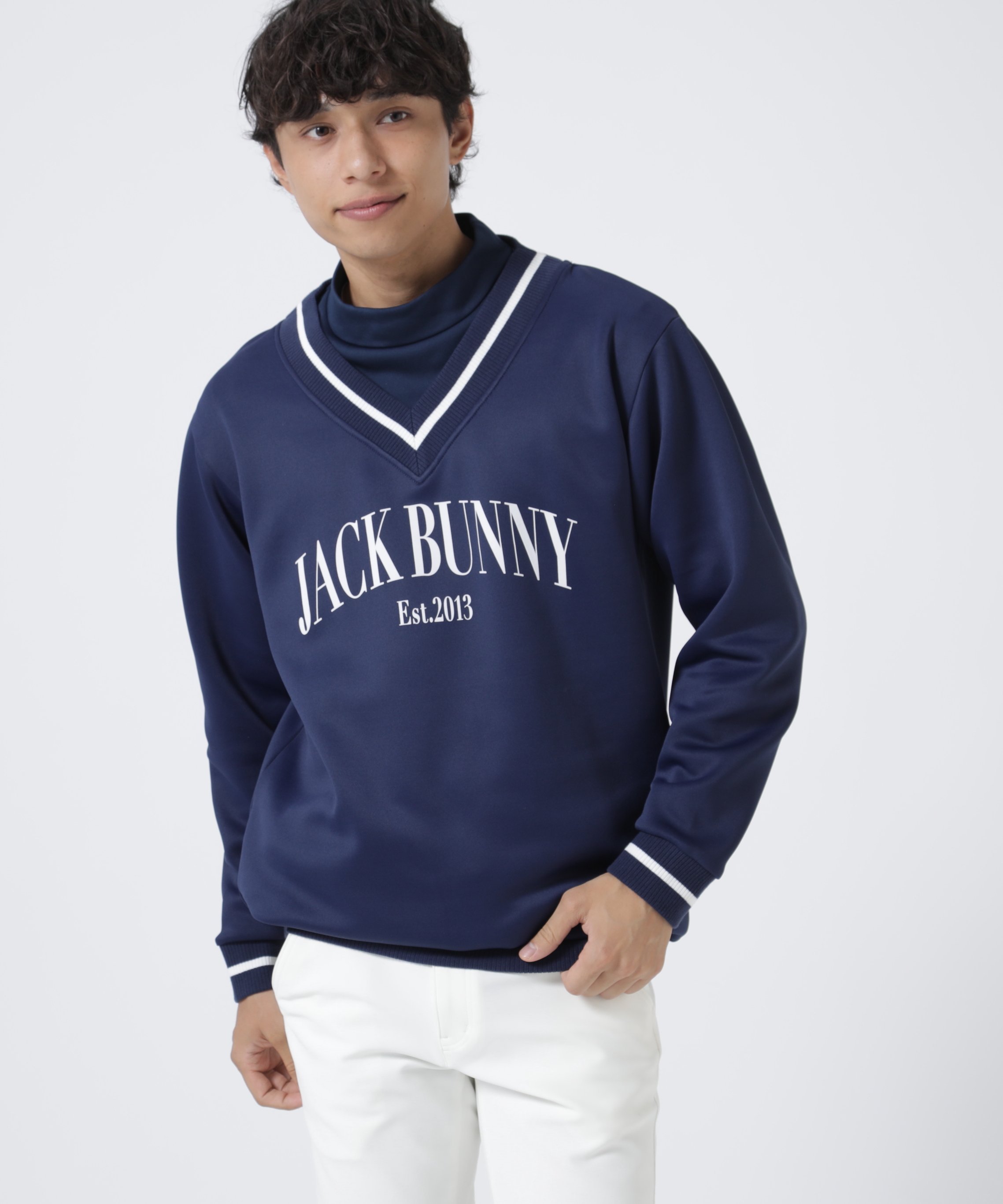 Jack Bunny!!｜PEダンボール天竺 長袖Vネックスウェット | Rakuten