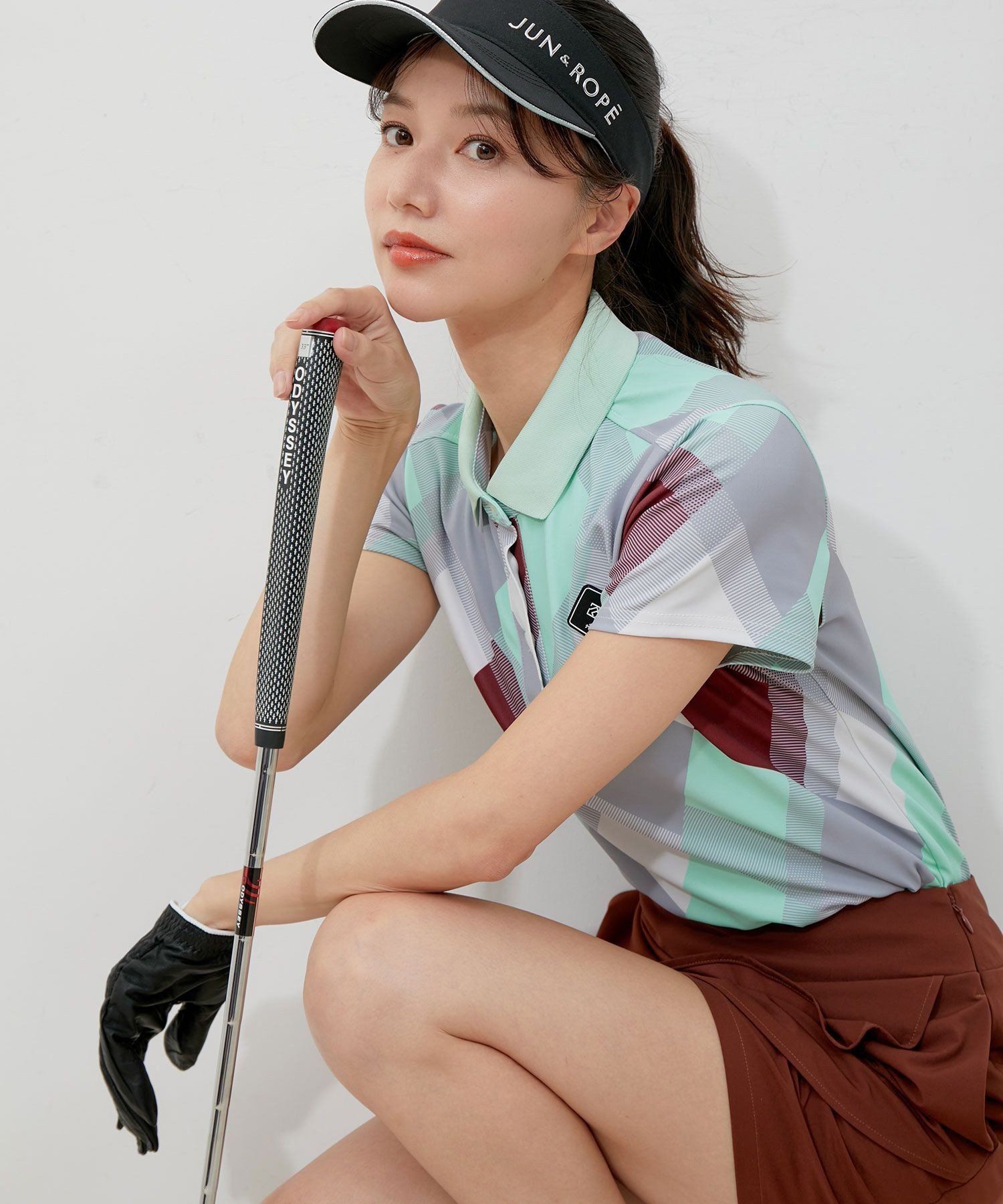 JUN&ROPE'｜【UV】【接触冷感】マルチアーガイル柄ポロ半袖プル