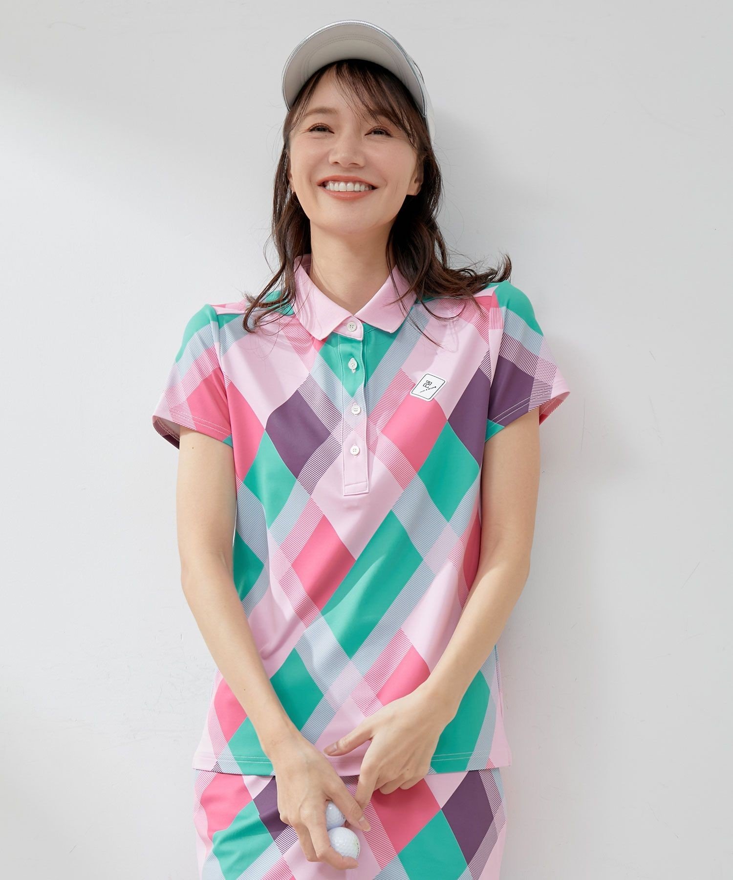 JUN&ROPE'｜【UV】【接触冷感】マルチアーガイル柄ポロ半袖プル