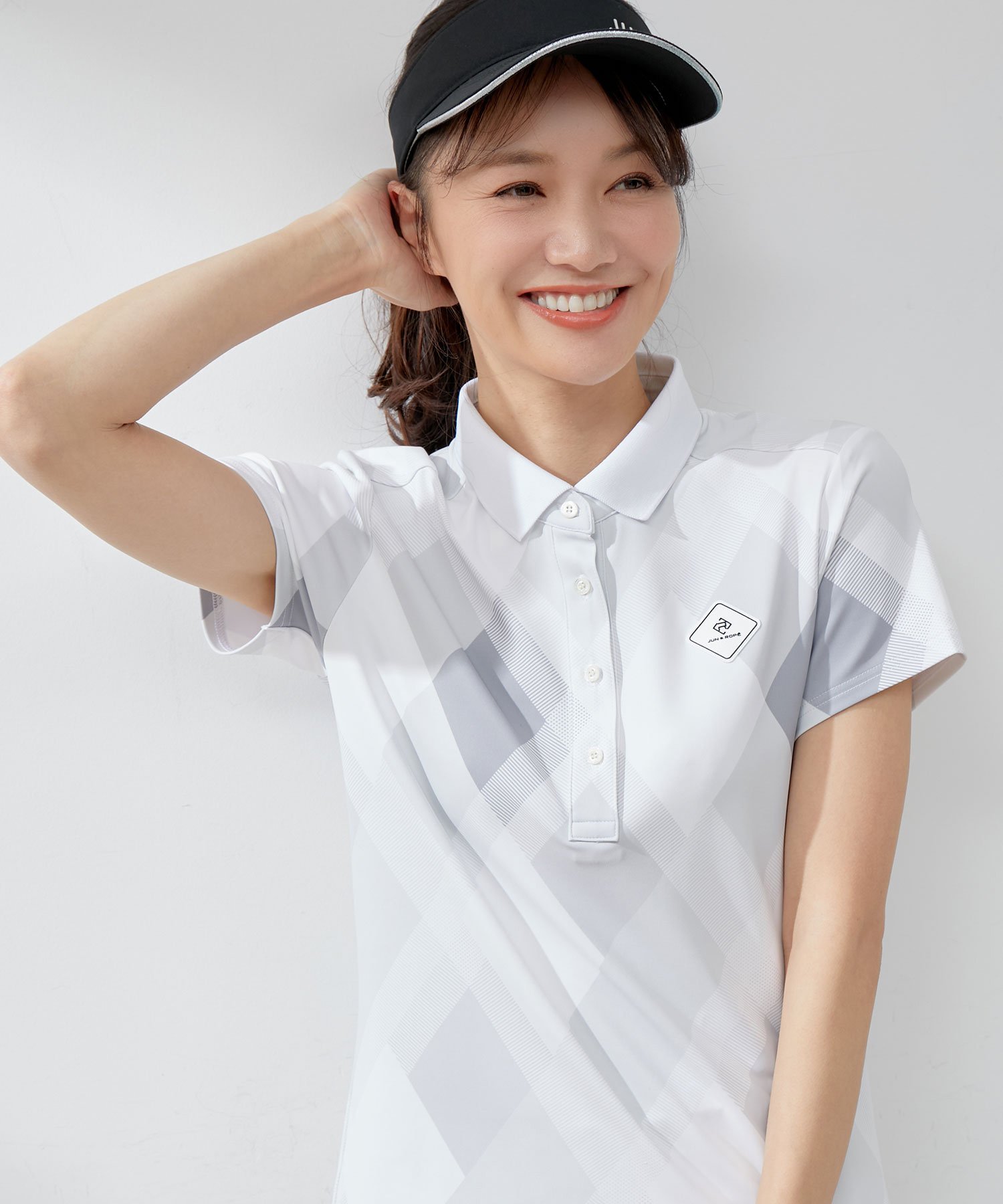 JUN&ROPE'｜【UV】【接触冷感】マルチアーガイル柄ポロ半袖プル