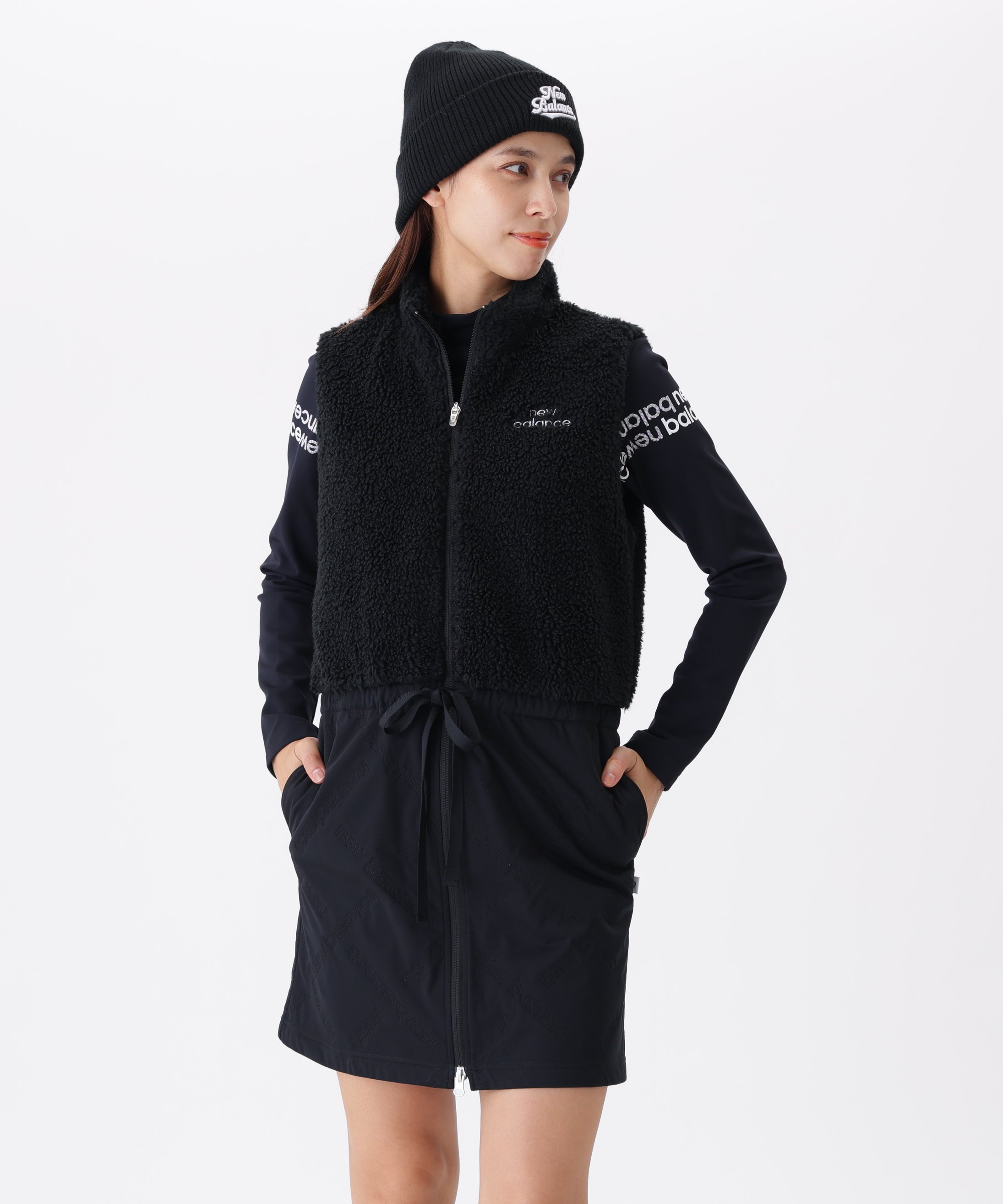 New Balance Golf｜ボア×ロゴキルト フルジップ ワンピース (WOMENS