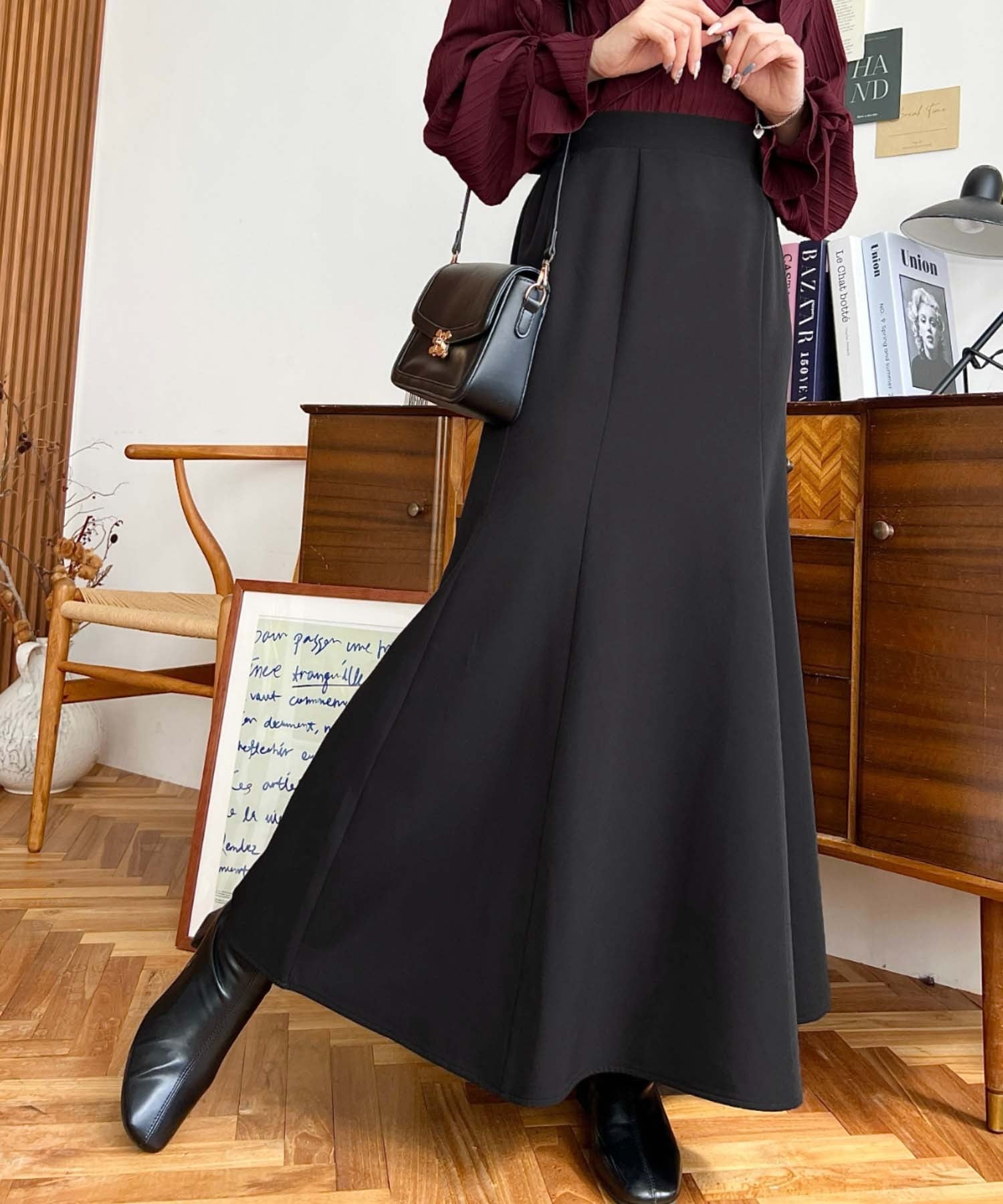 moment+｜カラージョーゼットマーメイドフレアスカート | Rakuten