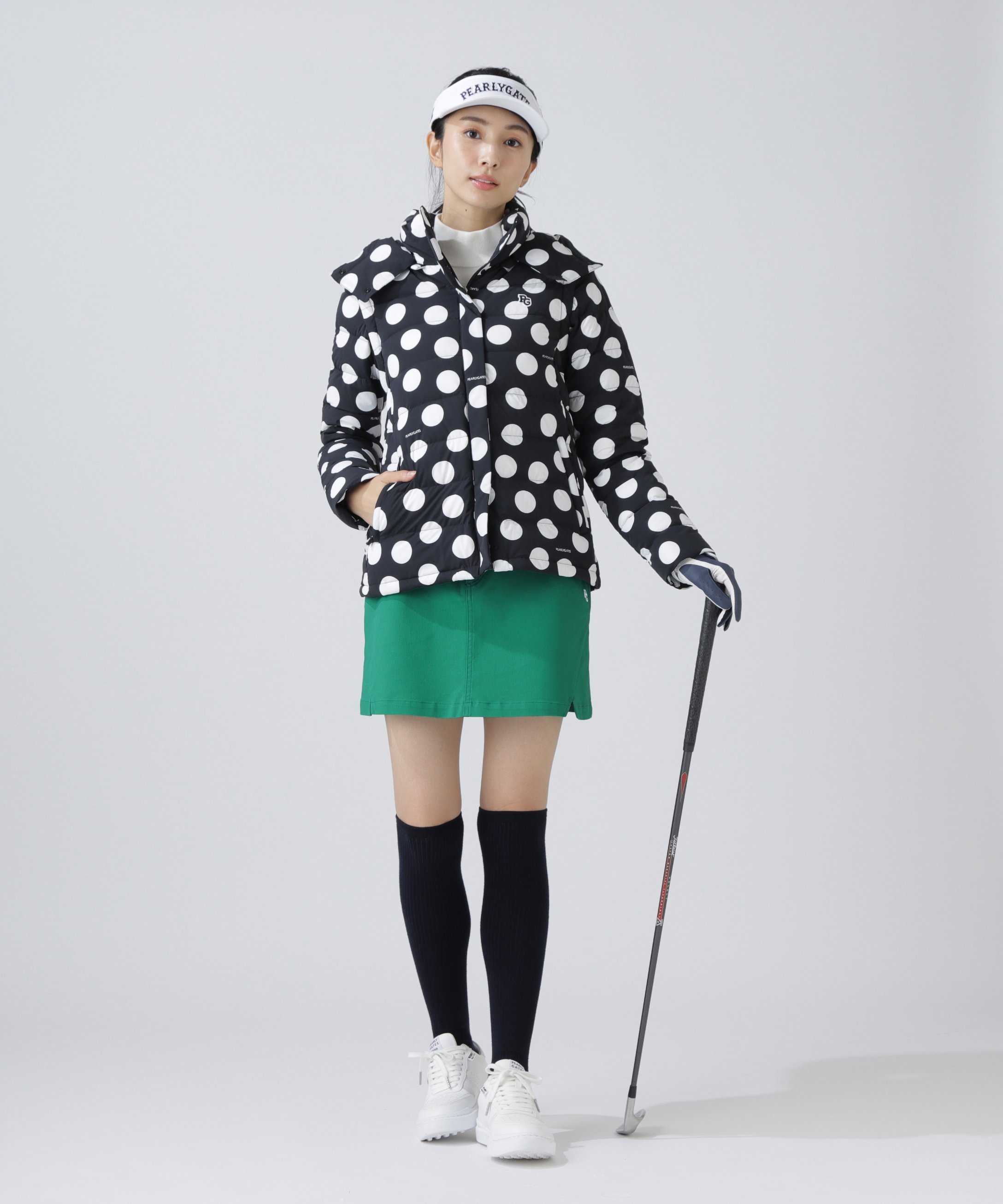 PEARLY GATES｜NYストレッチタフタフーディダウンジャケット <ランダム