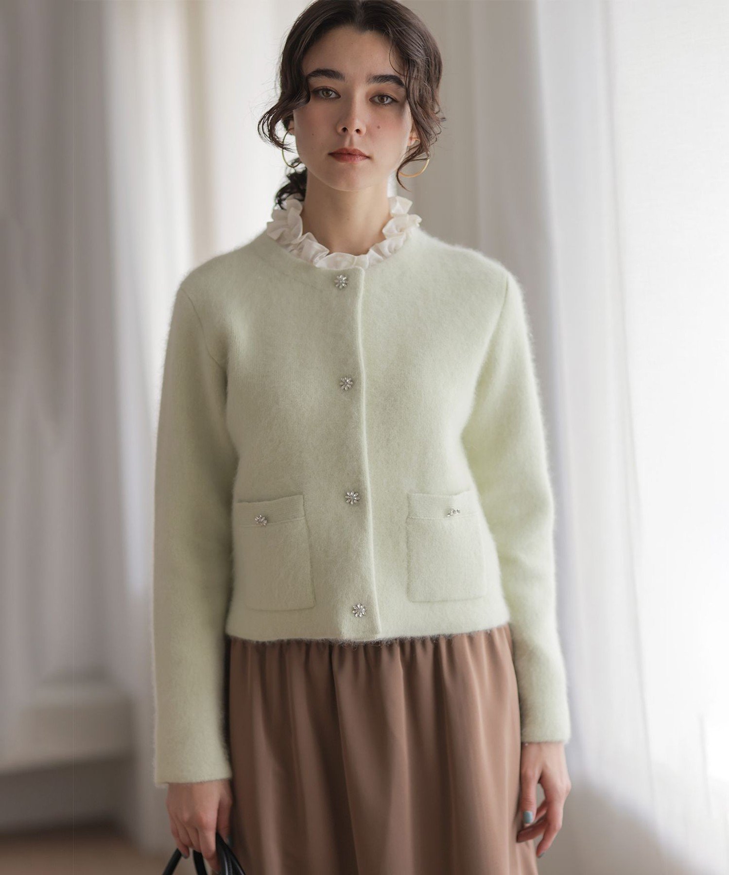 組曲｜【加藤ローサさん着用】フラッフィーファーニット ジャケット