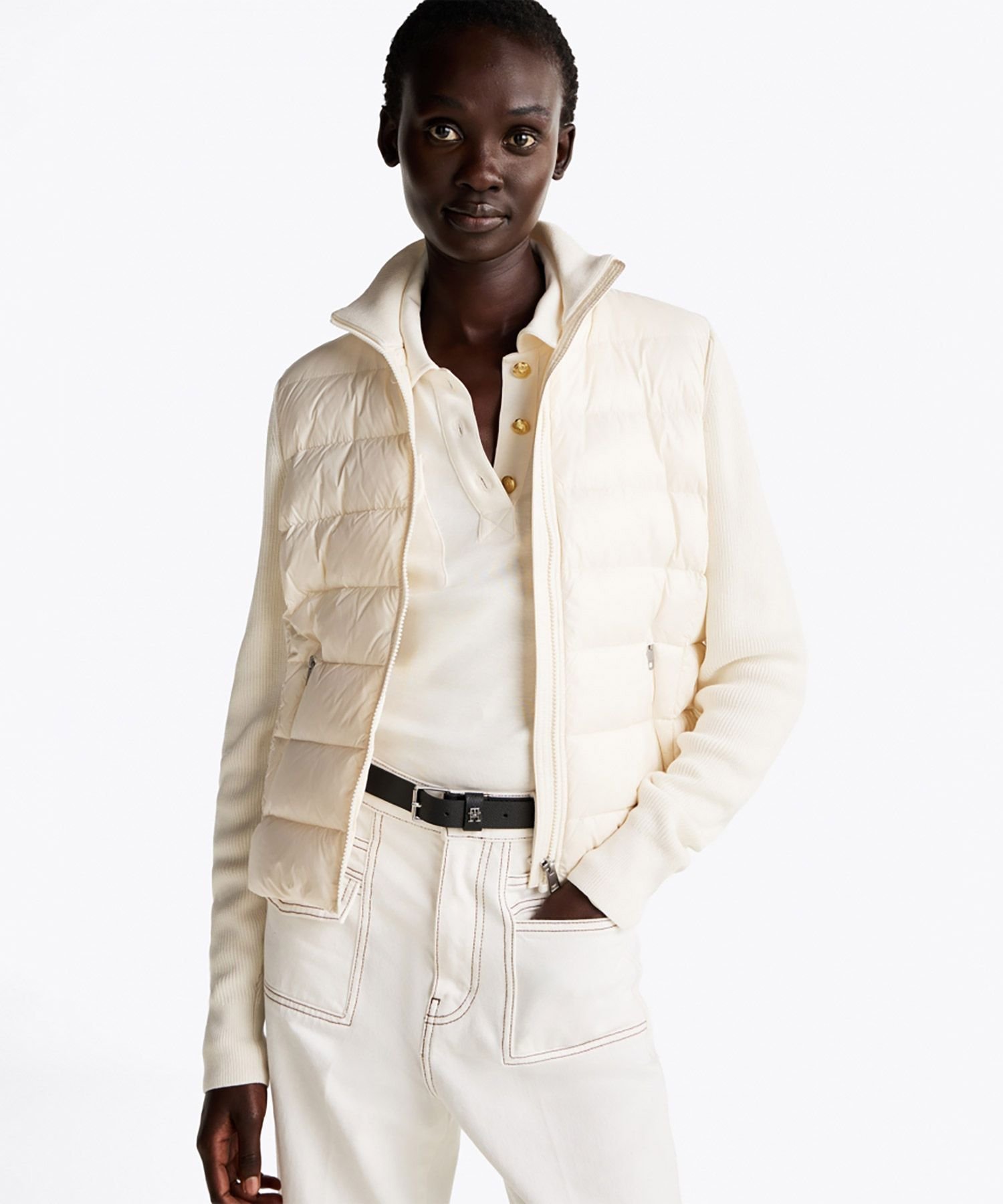 TOMMY HILFIGER｜フェミニングロスニットダウンジャケット | Rakuten