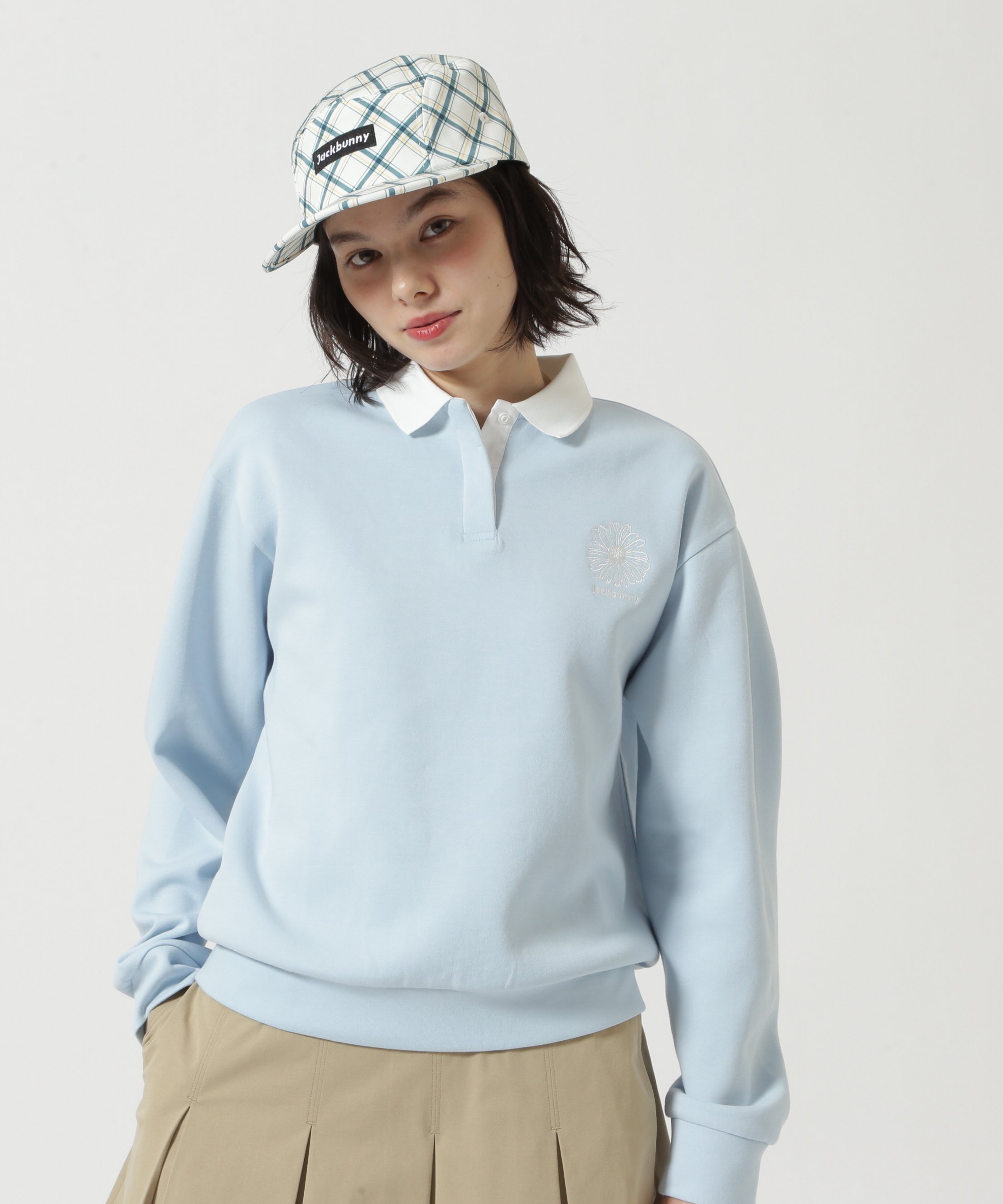 Jack Bunny!!｜ハイゲージダブルフェイス長袖ポロシャツ | Rakuten