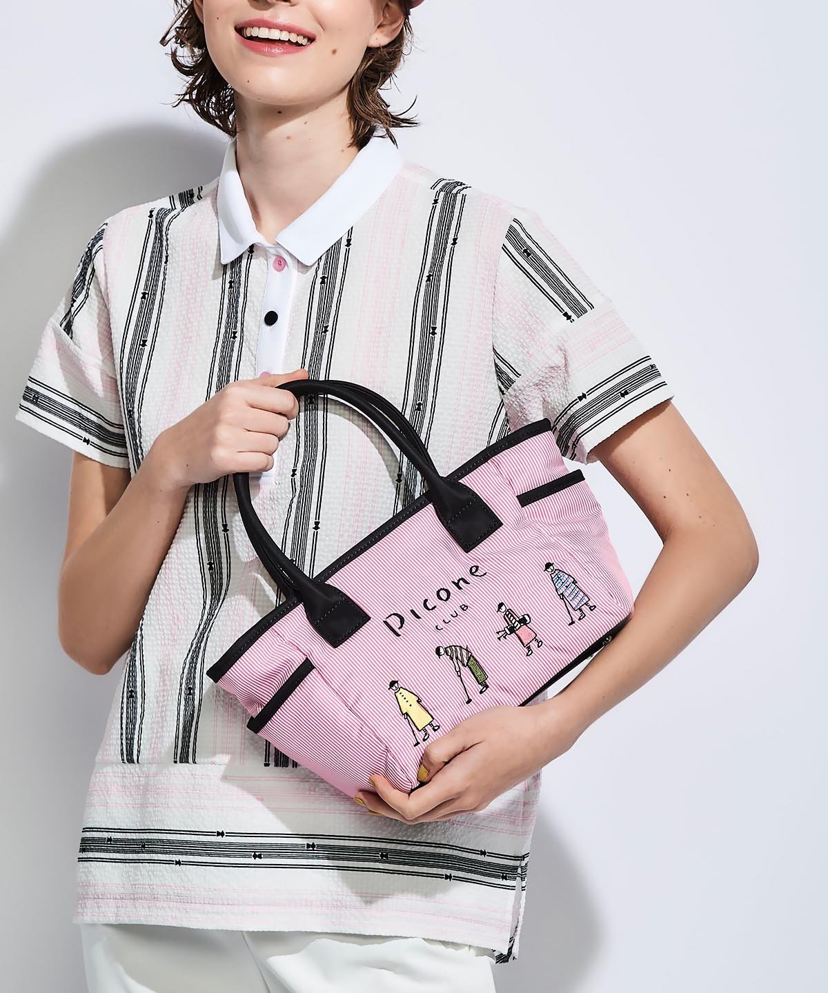 Picone Club｜ストライプ柄刺繍バッグ | Rakuten Fashion(楽天