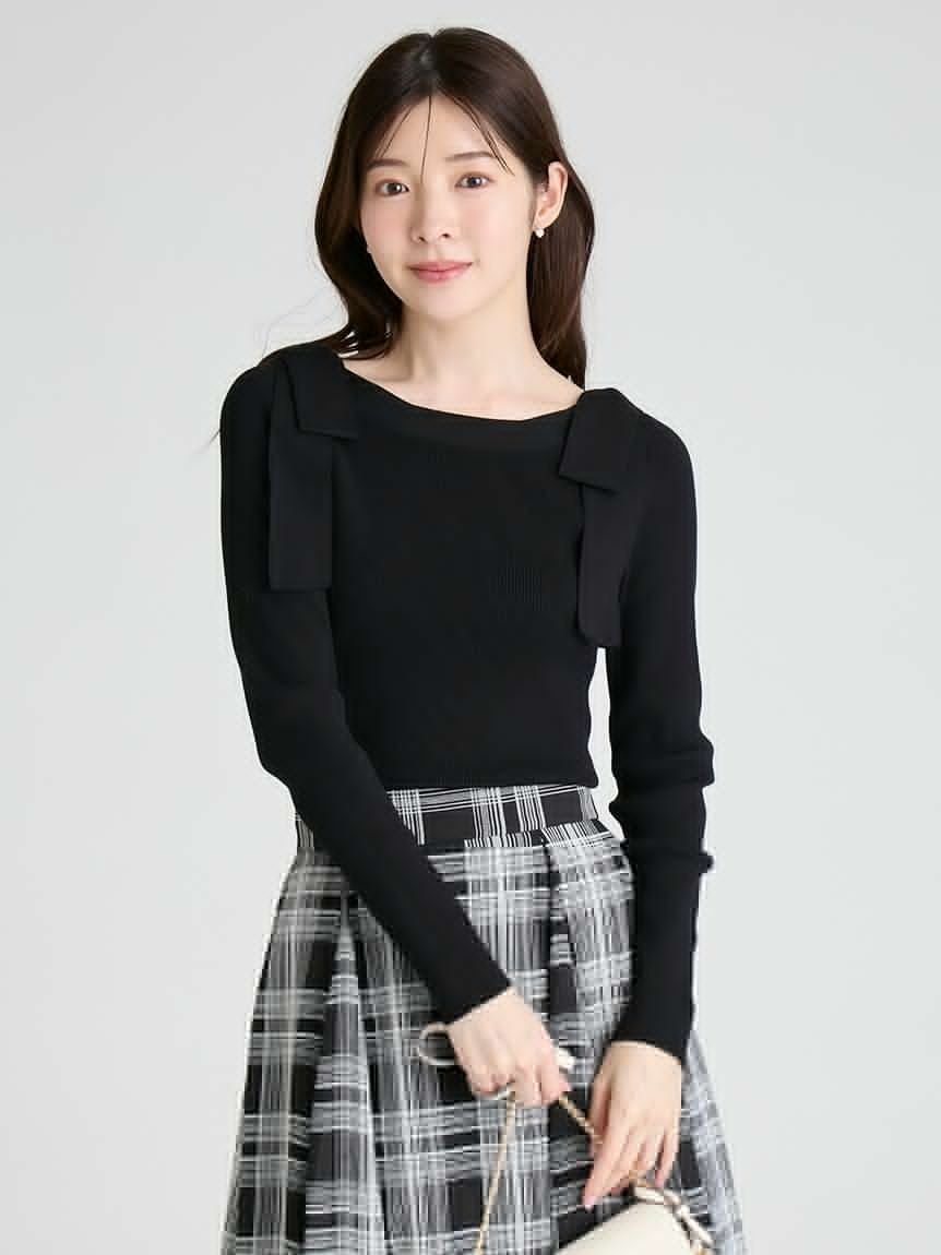 CELFORD｜【ウォッシャブル】ショルダーリボンニットプルオーバー