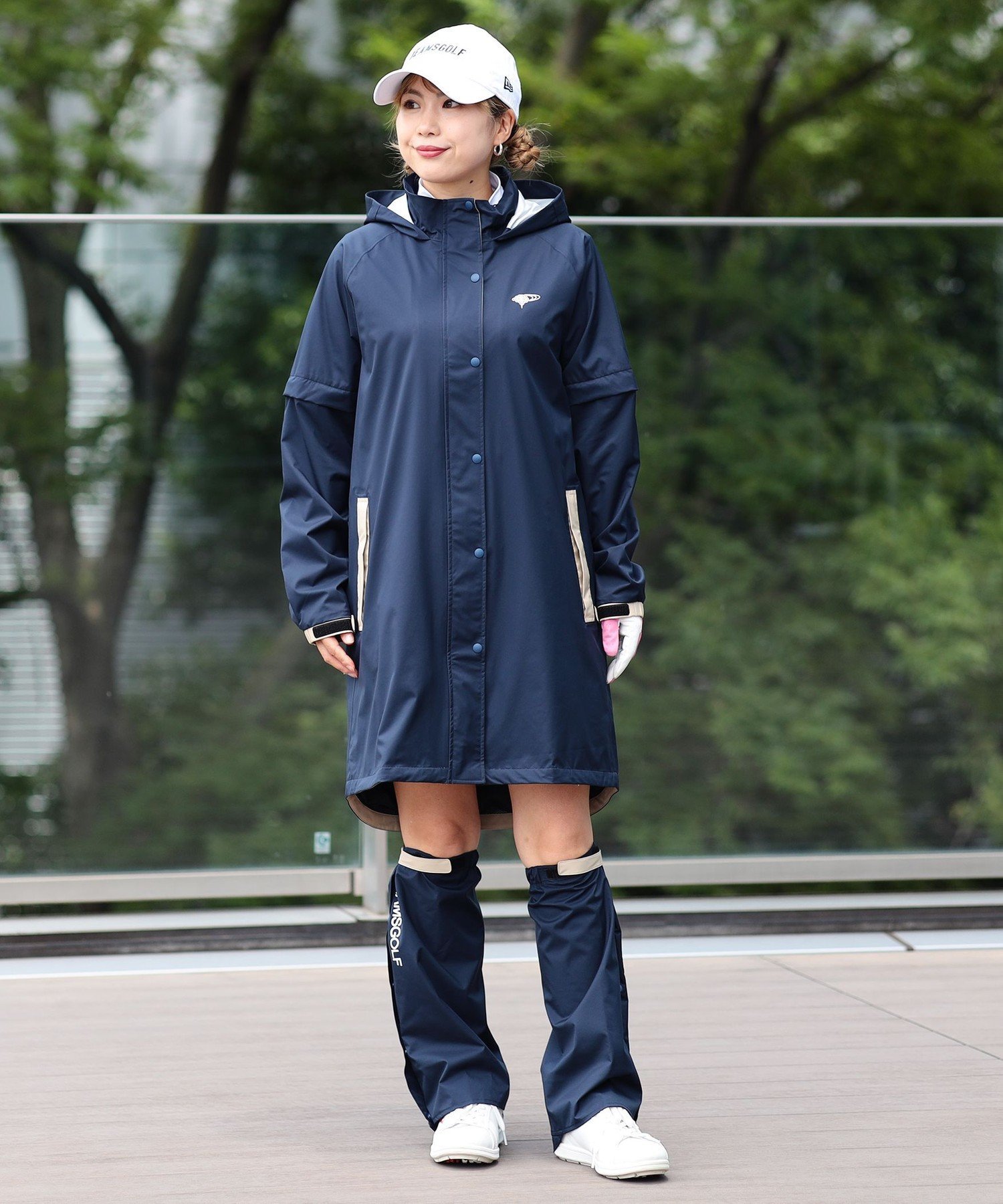 ビームスゴルフ　ギンガムチェックレインコート　サイズM 2WAY BEAMS GOLF（ビームス ゴルフ）〈WOMEN〉 ORANGE LABEL / 2WAY レイン