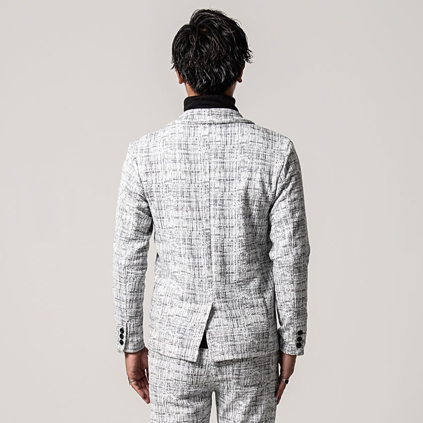 SILVER BULLET｜CavariA モザイクチェック柄長袖テーラードジャケット