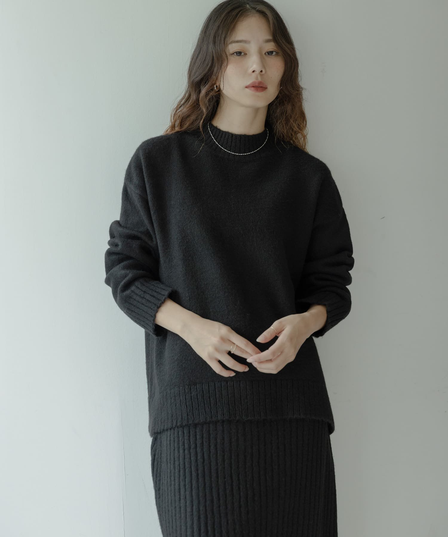 Sonny Label｜『WEB限定』モックネックニット×スカートセットアップ
