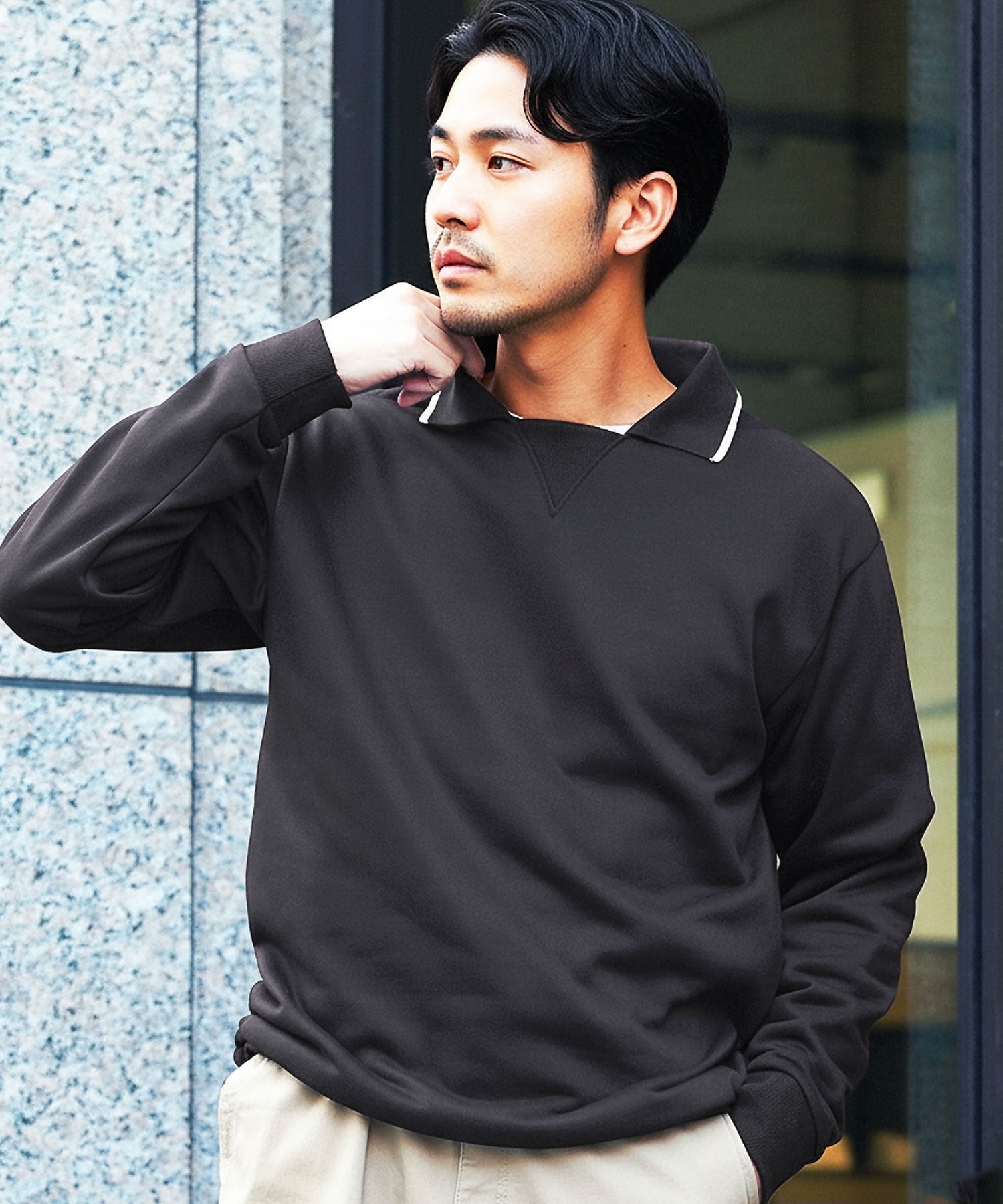 JIGGYS SHOP｜襟付き クルーネックスウェットトレーナー | Rakuten