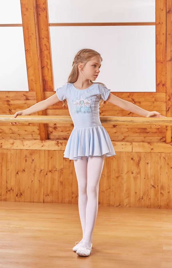 楽天市場】バレエレオタード 子供 スカート付き 半袖 コットン バレエ
