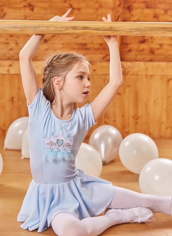 楽天市場】バレエレオタード 子供 スカート付き 半袖 コットン バレエ