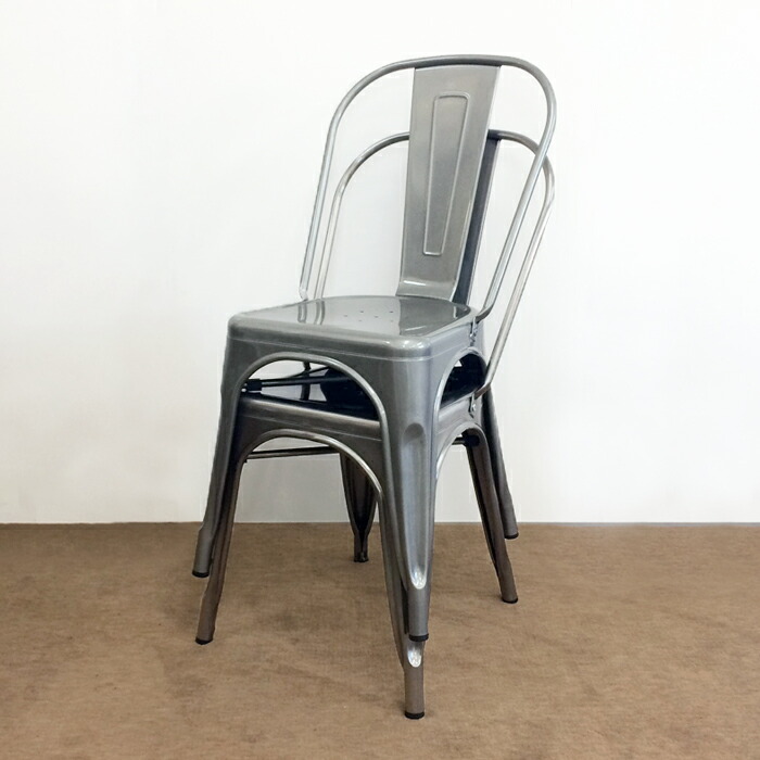 楽天市場】【2脚セット】 ダイニングチェア スチール シルバー 【送料