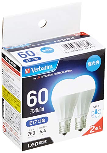 楽天市場】Verbatim バーベイタム LED電球2個セット E17 60W形相当