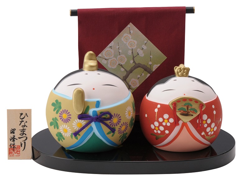 楽天市場】昭峰作 陶器製 雛人形 仲陸卵型立雛親王飾り 華まろ雛飾り